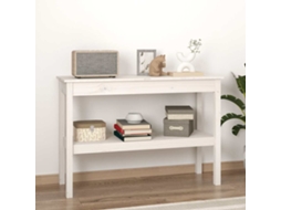 Vidaxl Mesa Consola 110x40x75 Cm Pinho Maciço Branco