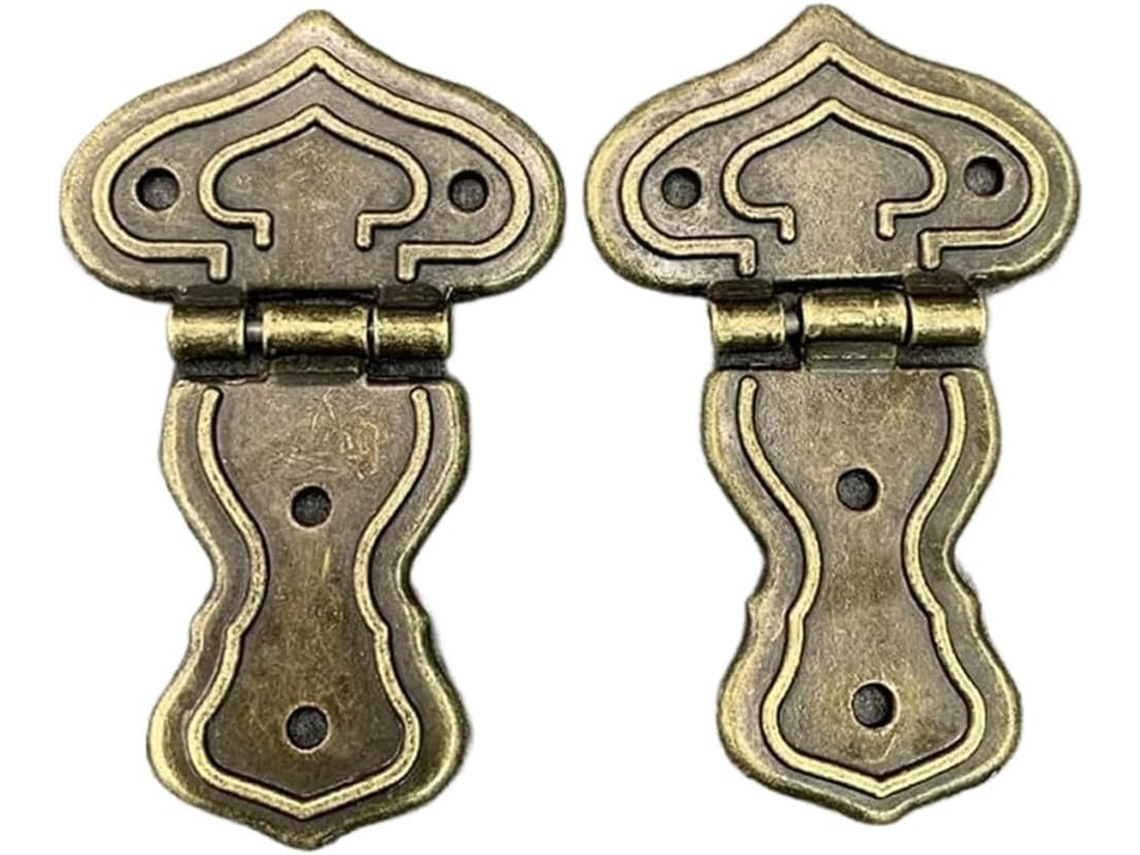 Dobradiças Decorativas Antigas, Dobradiças De Encaixe, 2 Peças Em Bronze Para Gavetas De Armários, Caixas De Joias E