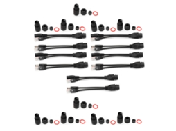 5 Pares Splitter Adaptador Poe Inyector Dc12v Impermeable Para Cámara Ip Ethernet Negro