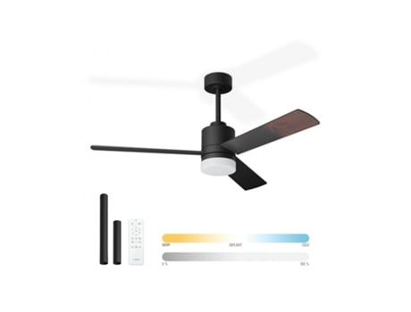 Ventilador De Teto Noaton 14132bbd Canis Com Luz Em Cinza Basalto/marrom