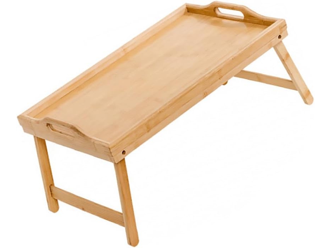 Mesa De Cama Dobrável De Bambu Para Laptop