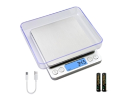 Balança Eletrônica Compacta de Bolso, com Carregamento Usb, Capacidade de 3 Kg/0,1 G, 9 Unidades de Medida e Alta Precisão AQUAFORGE