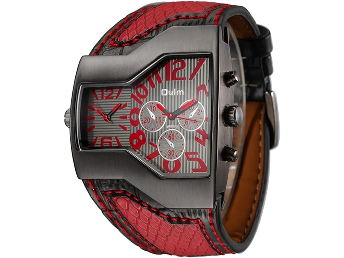 Lurelia Relógio De Quartzo Masculino, Material Resistente, Mostrador Analógico, Vermelho, Modelo Lx13499