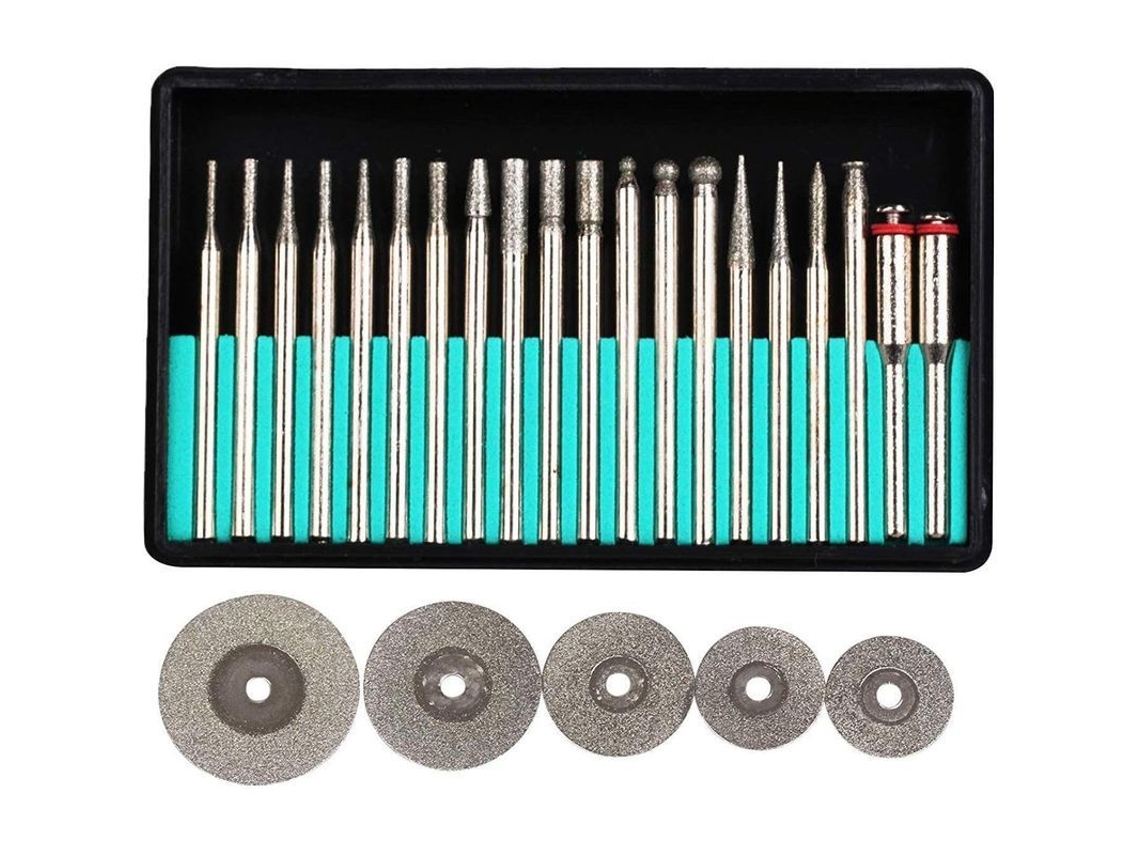 Discos de corte diamante, 25 peças, para Dremel, Proxxon, 3mm, com cabo de 3mm S/MARCA