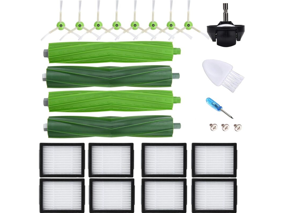 Acessórios Para Aspirador De Pó Irobot Roomba Evo I3 I4 I6 I7 I8 I8+/plus E5 E6 E7 I E J Series: 2 Conjuntos De Escovas Rotativas, 8 Filtros Hepa