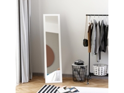 Espelho De Pé E Mural Retangular Refletor Base Corpo Inteiro Closet Quarto Sala Dim. 37l X X 154h Cm Branco
