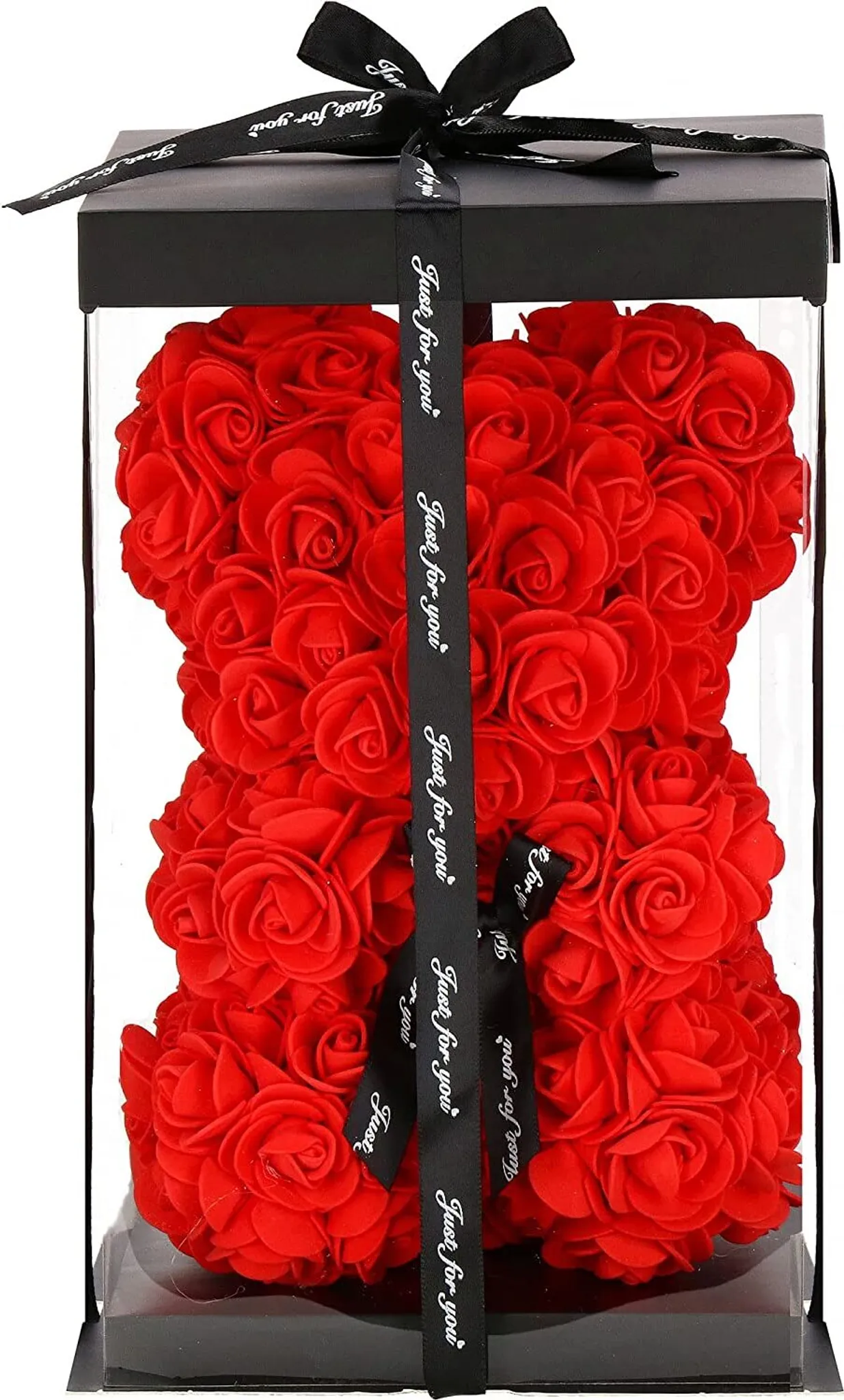 Figura de Flor Artificial de Urso Rosa Vermelho em Espuma de Pe STELASPLEN