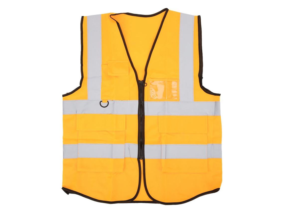 Colete Refletivo De Segurança Com Múltiplas Bolsas Impermeável Alta Visibilidade Para Guardian Amarelo