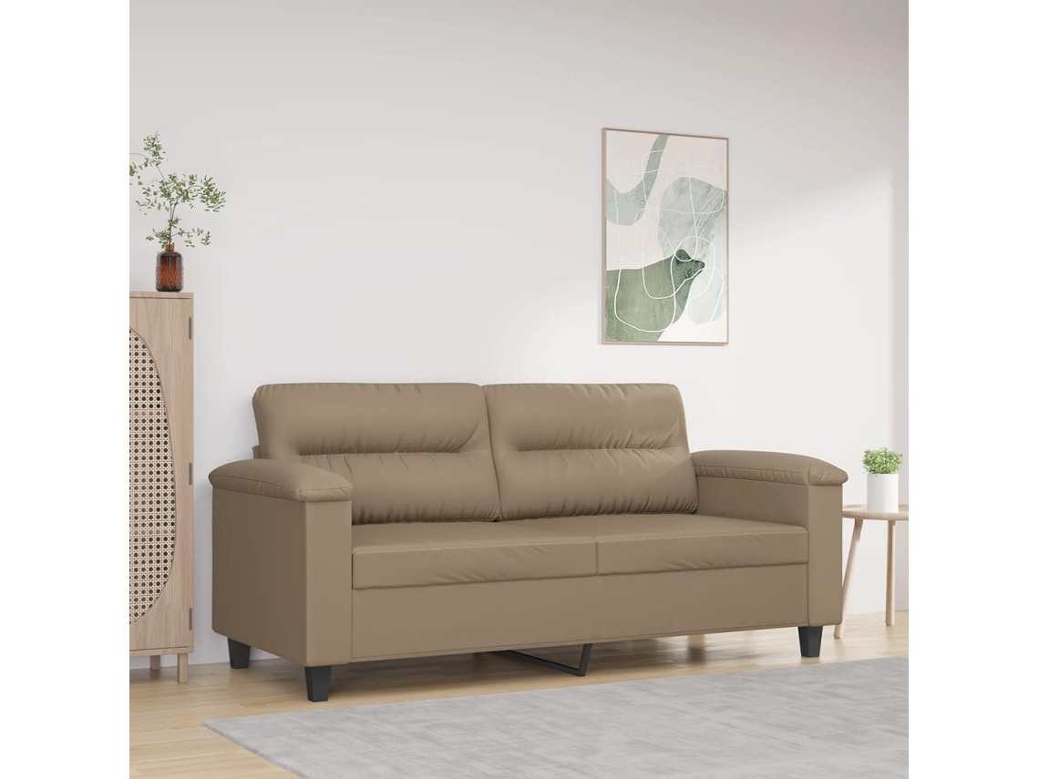 Vidaxl Sofá De 2 Lugares 140 Cm Couro Artificial Cor Cappuccino