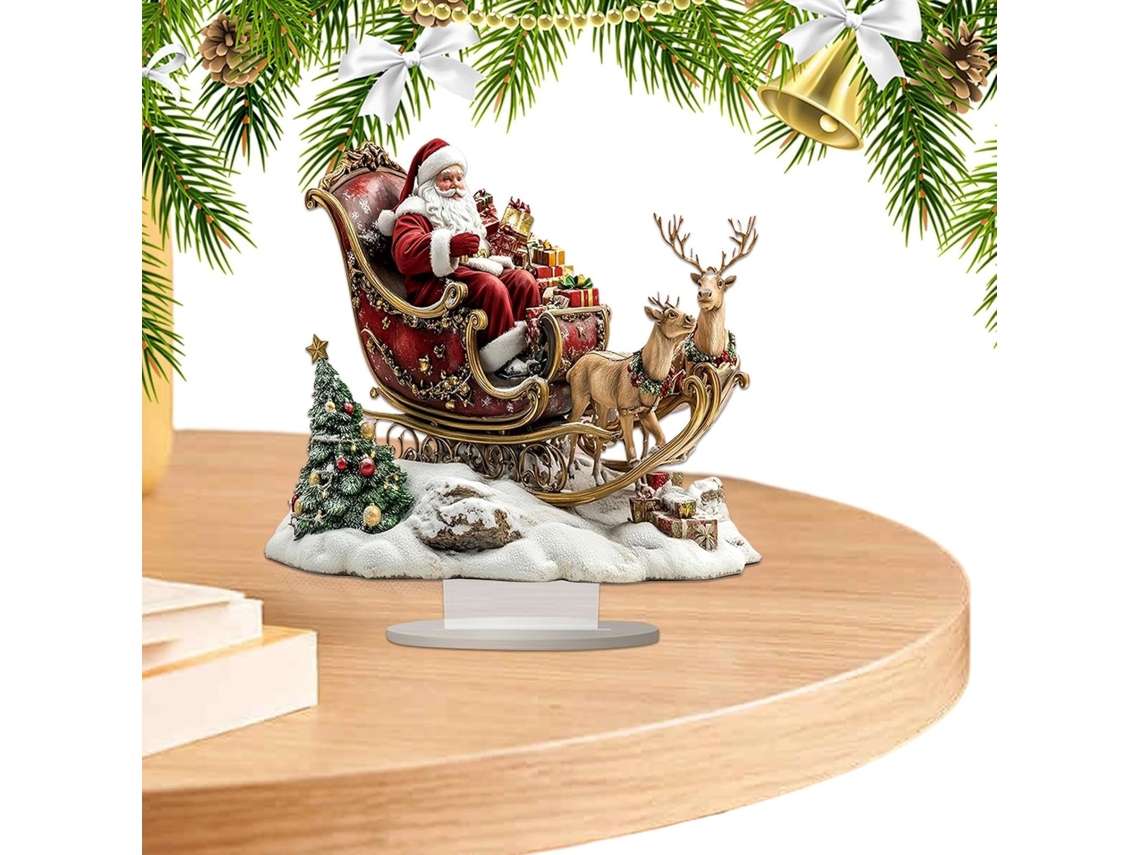 Árvore De Natal 2d Em Acrílico Com Papai Noel Para Mesa |