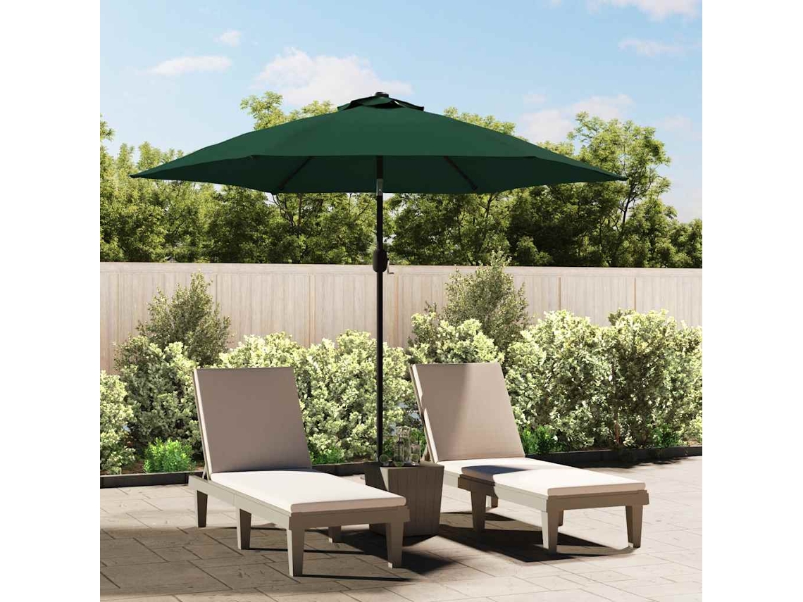 Guarda sol de Jardim Cantilever com Luzes Led 3 M Verde HARLANV1
