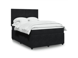 Vidaxl Cama Com Molas/colchão 140x200 Cm Veludo Preto