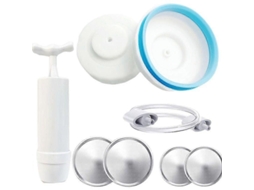 Kit De Seladora A Vácuo Para Potes Conserva Com Bomba Manual Portátil E Abridor Tampas.