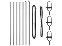 Conjunto 7 Poste De Cerca Vidaxl Cinzento Aço (210 Cm)