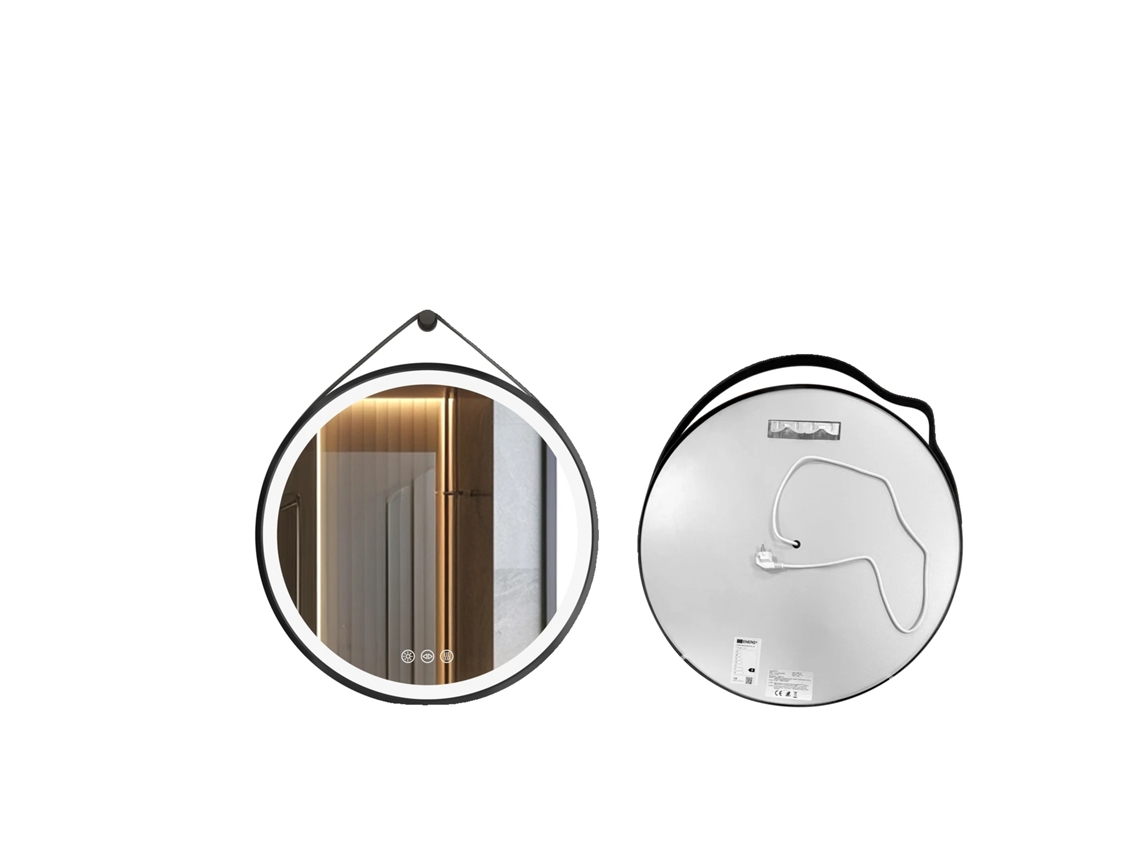 Espelho De Banheiro Led Redondo, Iluminação Ajustável, Design Sem Névoa,60cm Oem