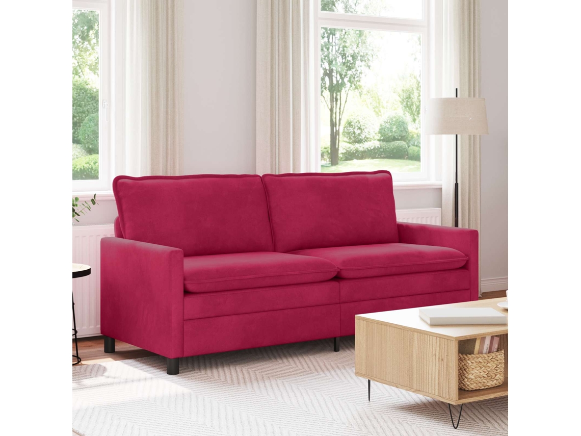 Vidaxl Sofá Vinho Vermelho 196 X 81 X 87,5 Cm Veludo