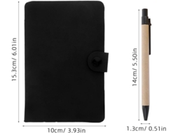 Caderno de bolso Stylo incluído, caderno com abas coloridas e blocos de notas adesivas, espaço extra para armazenamento.