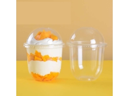 50 Unidades De Copos Descartáveis ​​para Bolo De Mousse De 360 ​​ml Com Trava Aquaforge
