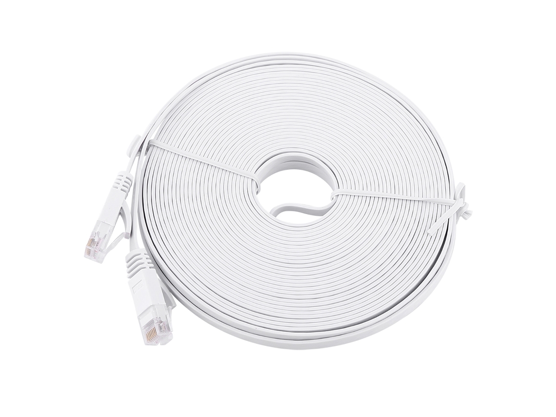 Cabo De Rede Ethernet Rj45 Cat6 Flat Lan Utp Patch Router Cabos 1000m Branco 15 Metros Slowmoose