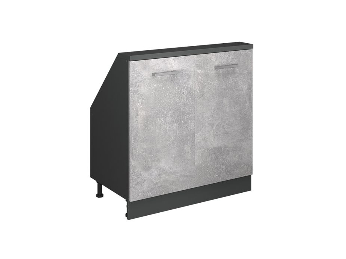 Móvel Sob Medida linha R, 80cm com 2 Portas, Betão/antracite, VICCO