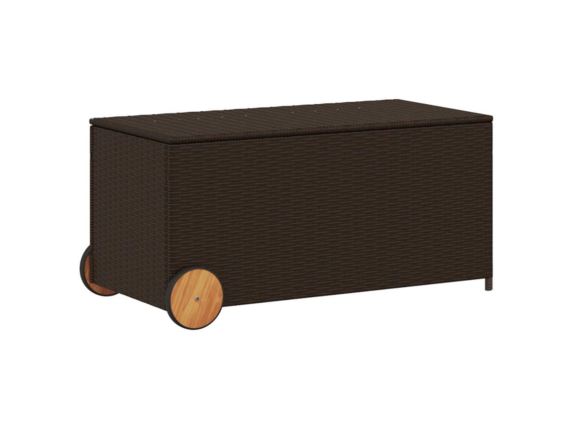 Caixa Arrumação para Jardim com Rodas MAISON EXCLUSIVE Vime Pe Castanho (190l)
