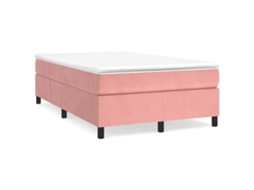 Cama Boxspring Vidaxl Cor-de-rosa Veludo (203 X 120 X 35 Cm)