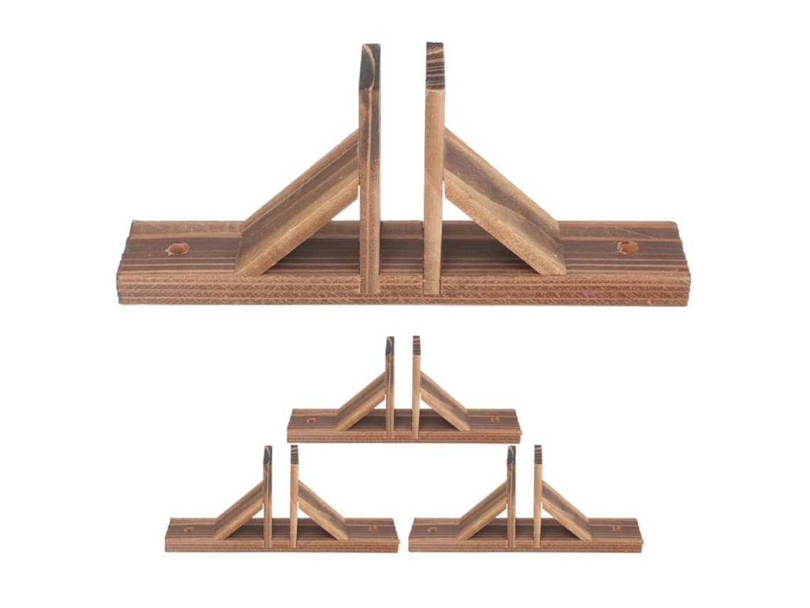 Kit de 4 Bases de Madeira para Cercas de Jardim e Cercas Pequenas, com Furos para Fixação. Suporte Estável. Fácil CHABERLU