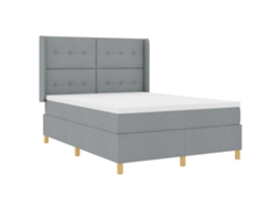 Conjunto 1 Cama Box Vidaxl Cinzento-claro Tecido (160 X 200 Cm)