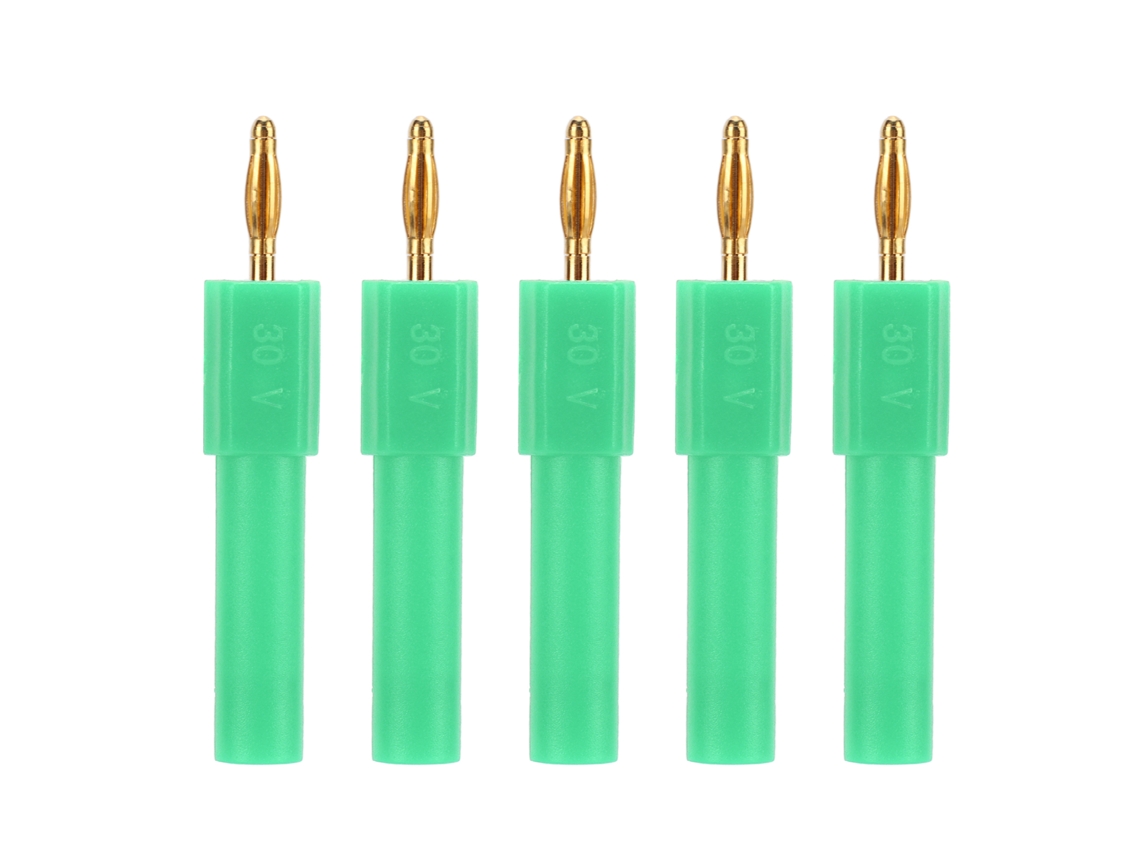 5 Peças Conector Banana 2mm Para 4mm Adaptador Conectividade Forte Verde