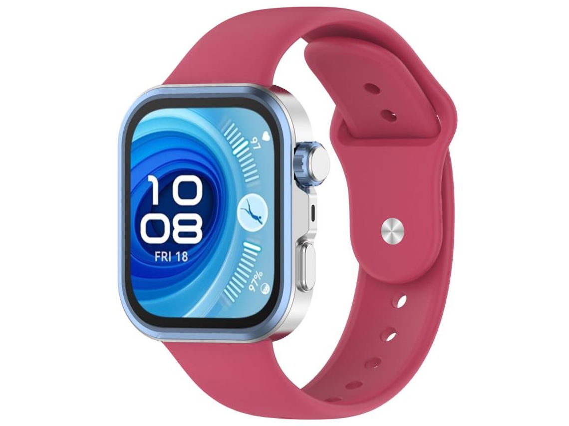 Bracelete Para Huawei Watch Fit 4 / Fit 4 Pro / Fit 3 - Silicone - Fecho Invertido Vermelho Vinho
