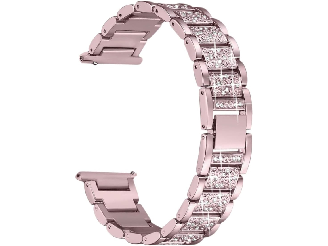 Pulseira De Metal Com Strass, Compatível Fitbit 2. Confortável E
