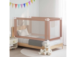 Vidaxl Barra Segur. P/ Cama Infantil Tecido 160x25cm Cinza-acastanhado