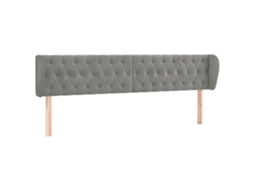 Cabeceira de Cama C/ Abas Veludo Cinzento Claro MAISON EXCLUSIVE (203x23x78 cm)