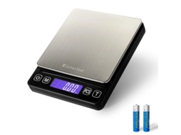 Balança De Cozinha Digital Alta Precisão 500g / 0,01g - Display Lcd, Plataforma Aço Inoxidável, Acessórios Doméstica Para Panificação E Churrasco