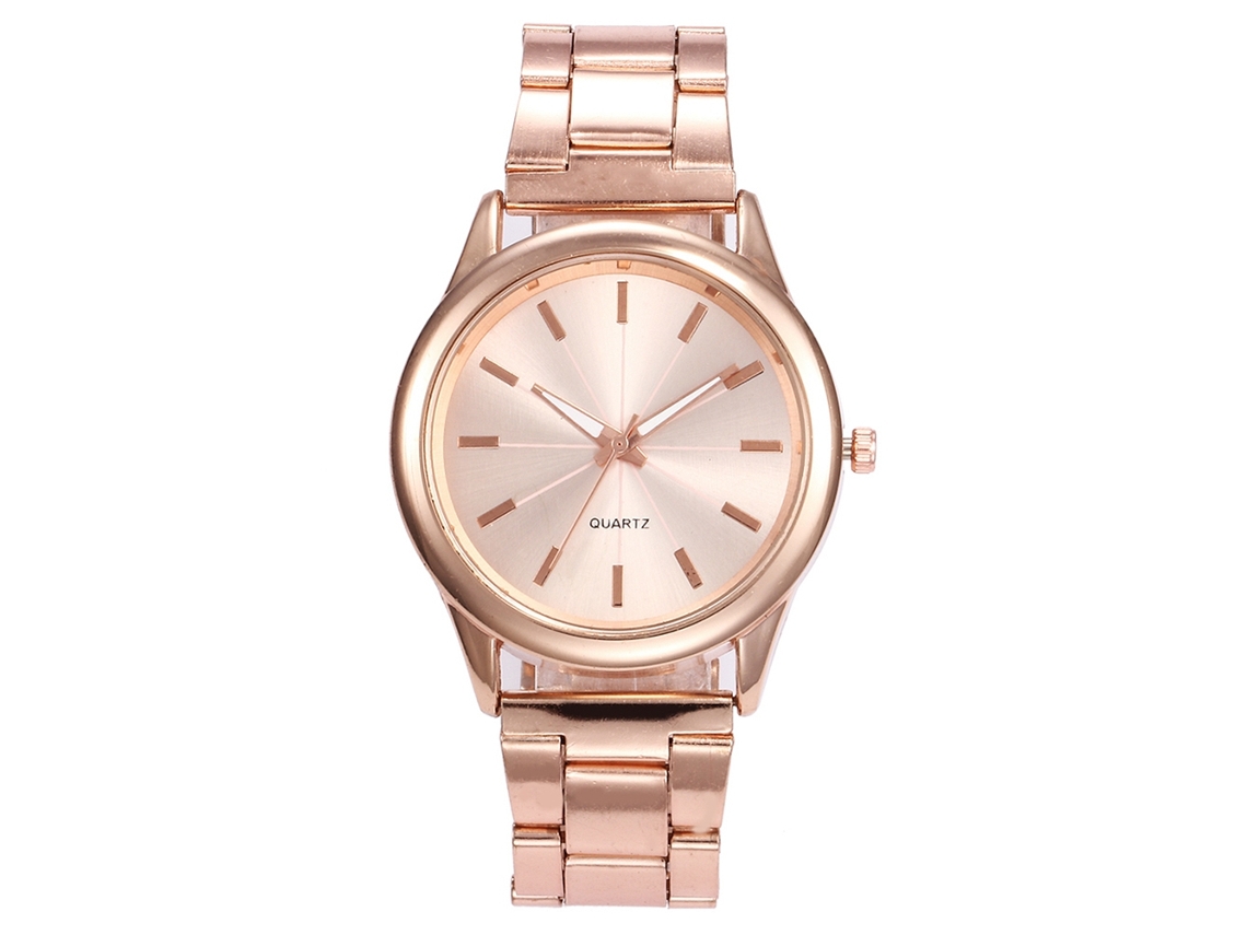 Reloj De Cuarzo Con Correa De Aleación Vansvar Clásico Empresarial Unisex (oro Rosa)