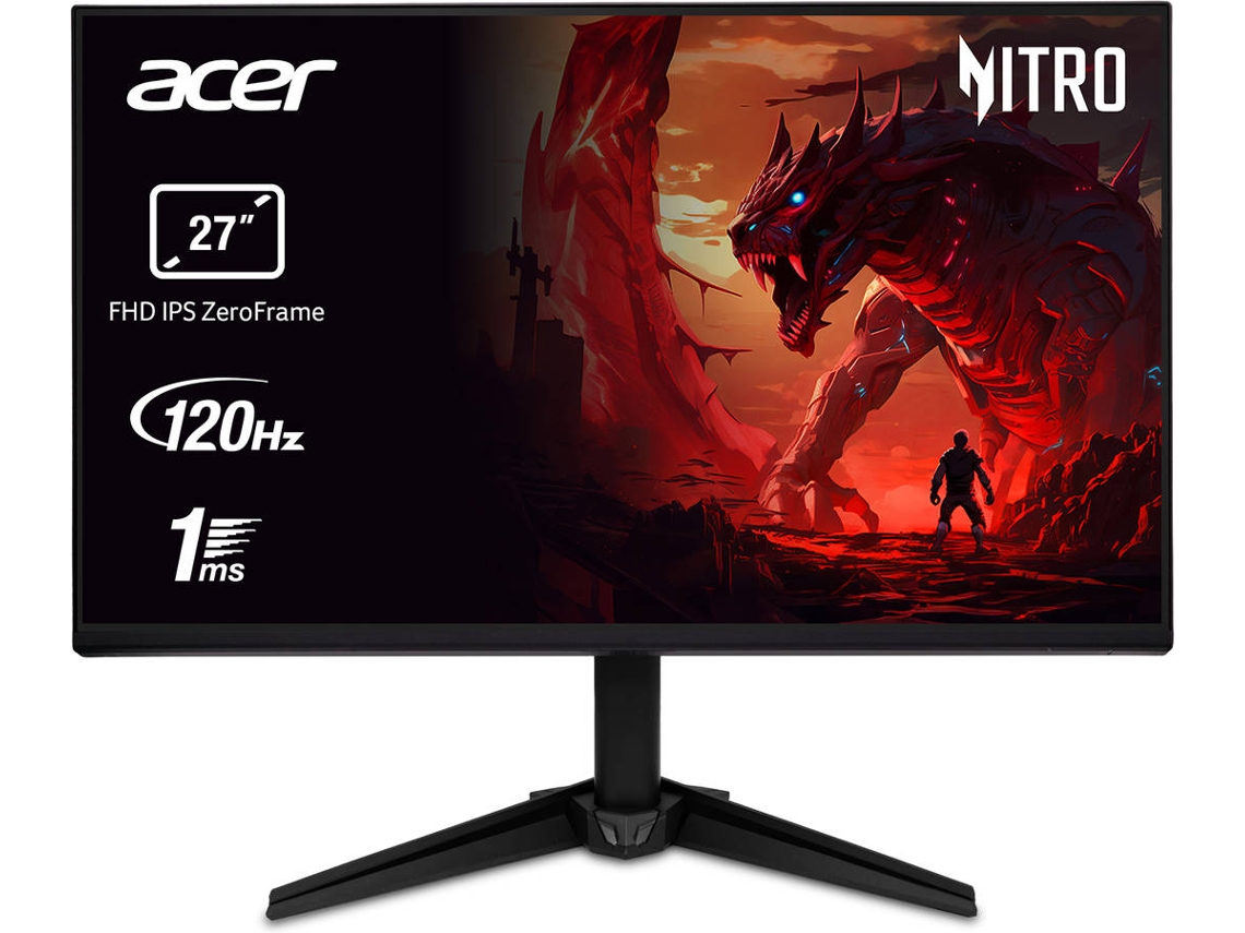 Monitor Gaming ACER Nitro QG271GB (27 - IPS Full HD - 120 Hz - 1ms - Preto)