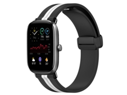 Bracelete de Smartwatch para Amazfit GTS 2 Mini 20mm de silicone com fecho magnético dobrável (preto + branco)