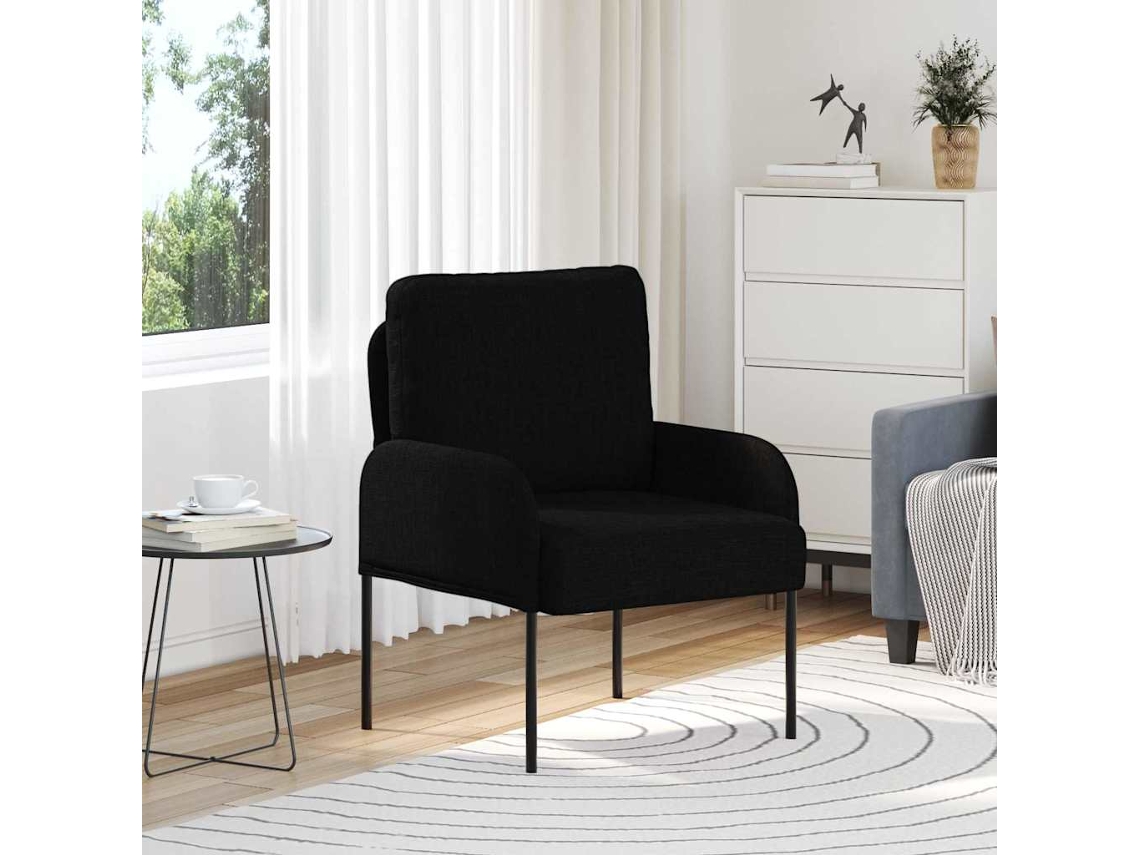 Vidaxl Sofás com Almofada 55cm Preto Contraplacado