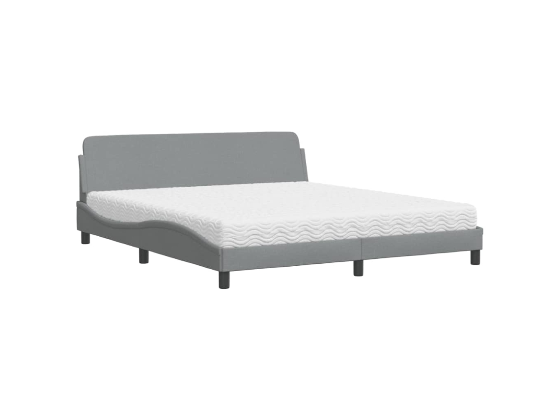 Bed, Beds Vidaxl Cinzeto Tecido (180 X 200 Cm)
