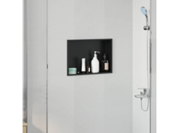 Vidaxl Nichos De Chuveiro Preto 45 X 30 X 9,5 Cm Aço Inoxidável