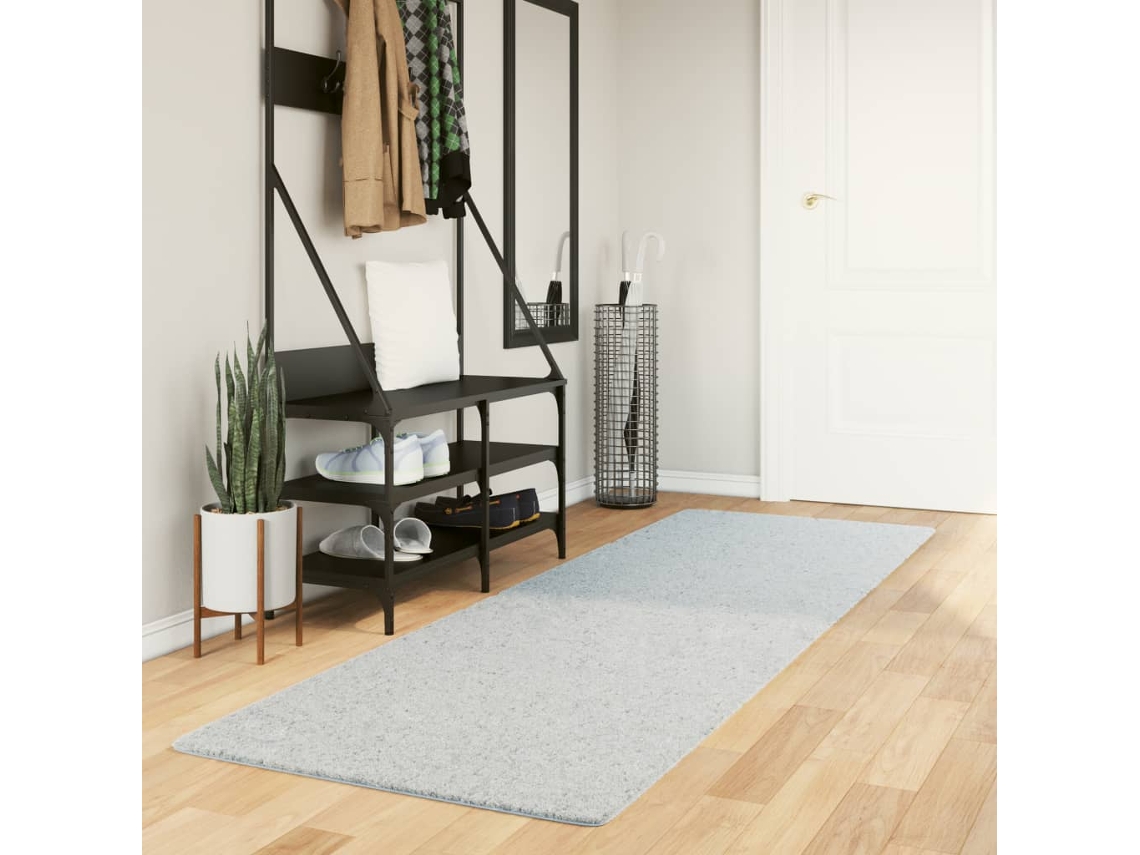 Vidaxl Tapete Pelo Curto Macio E Lavável Huarte 80x250 Cm Azul