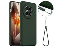 Capa De Silicone Líquido Com Alça Para Oneplus 13 Compatível Com Capa De Celular Magsafe - Verde Escuro