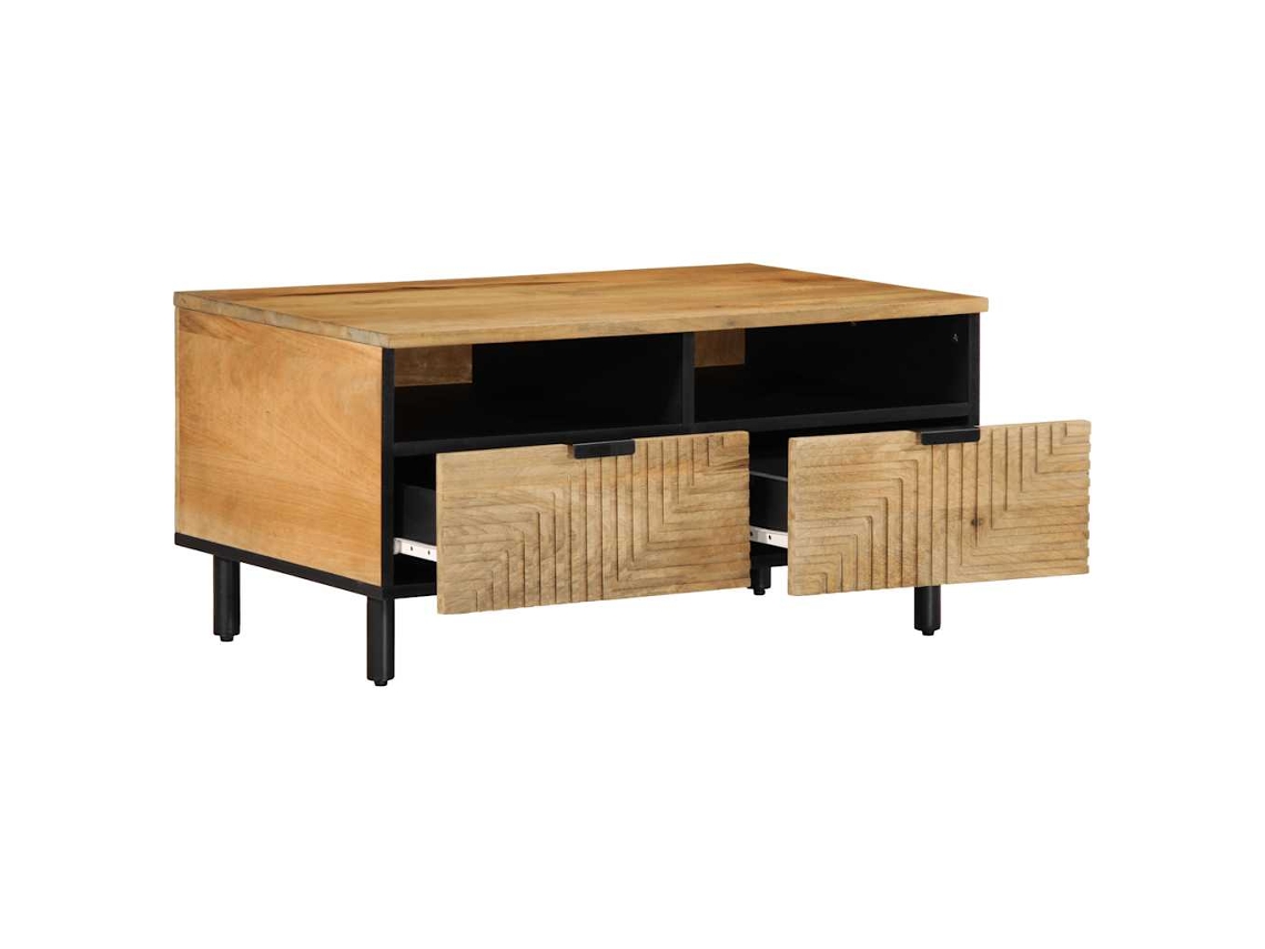 Mesa De Centro 80x54x40 Cm Madeira De Mangueira Maciça Castanho Lovely Home