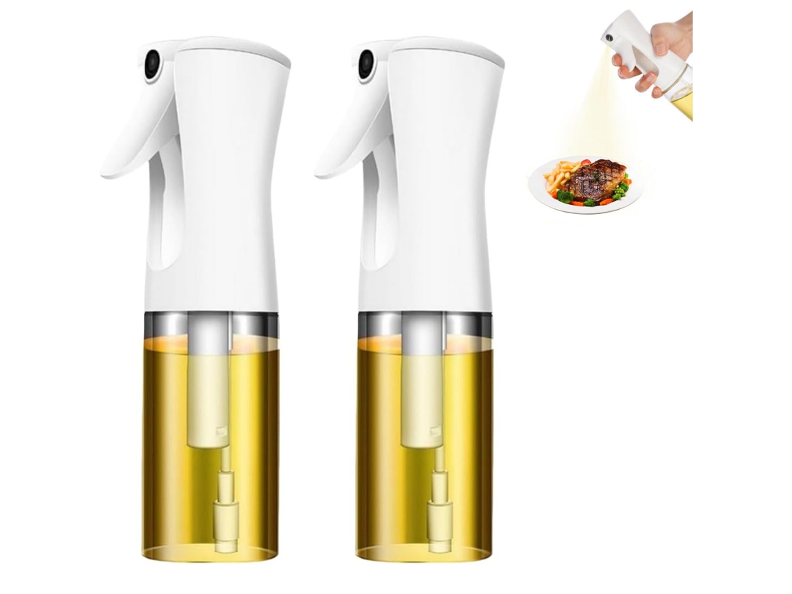 Conjunto De 2 Frascos Spray Recarregáveis Para Óleo E Azeite, Em Vidro, 200 Ml, Para Fritadeira A Ar
