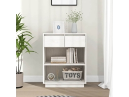 Vidaxl Armário Consola 60x34x75 Cm Pinho Maciço Branco