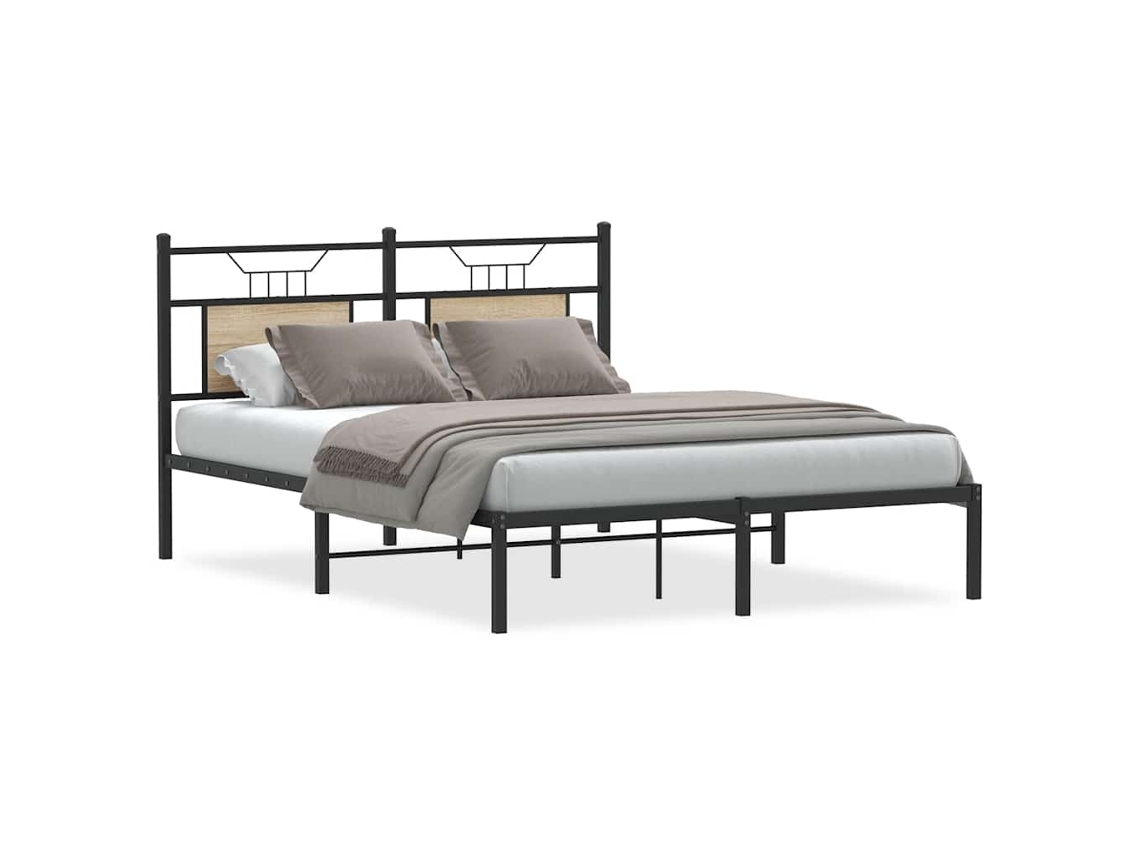 Bed Frame, Bed Frames Vidaxl Marrom Madeira Processada (140 X 190 Cm)