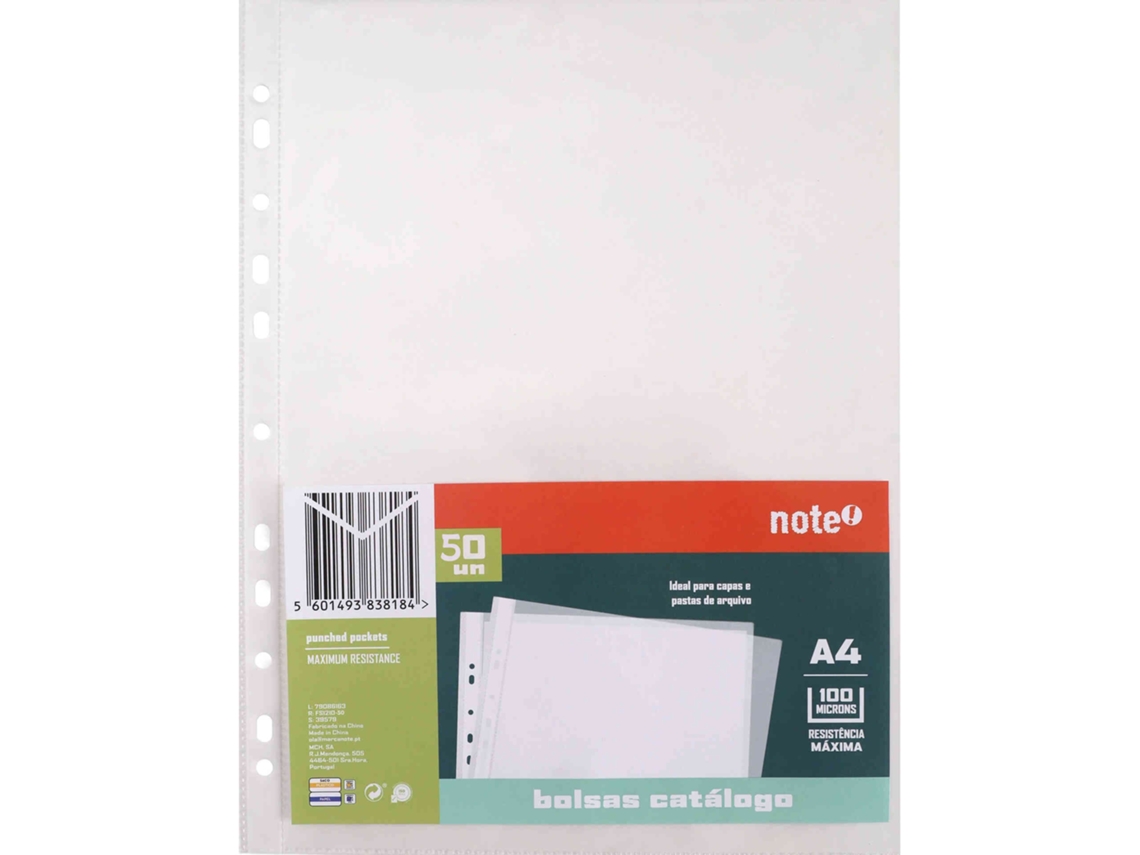 Conjunto 50 Bolsas A4 11 Furos 100 Microns Note!