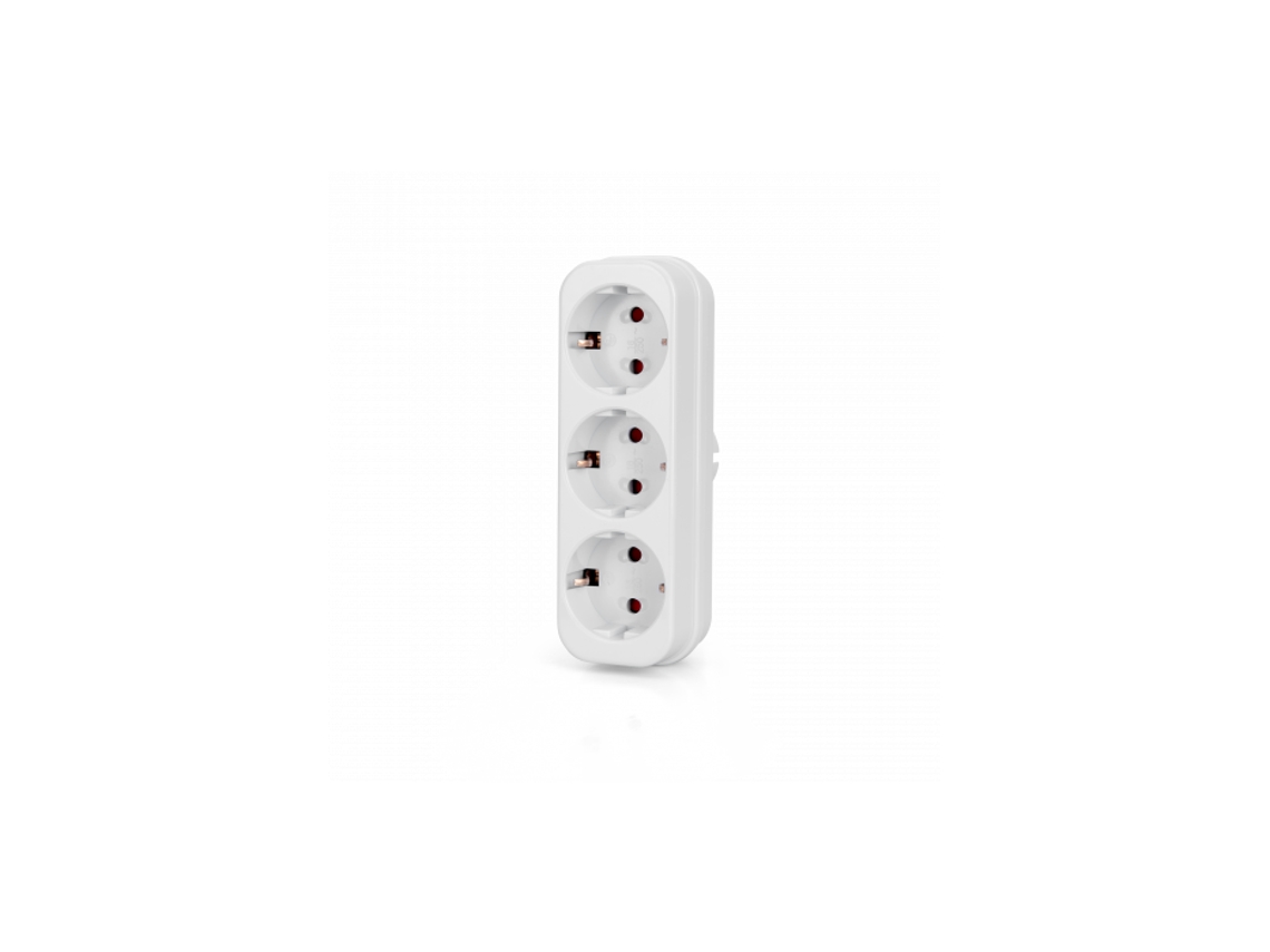Tomada plana tripla schuko Aslo