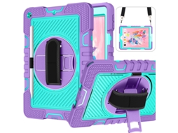 Capa Para Tablet Com Alça De Ombro E Suporte Giratório (roxo + Turquesa) - Redmi Pad Se 8,7 Polegadas