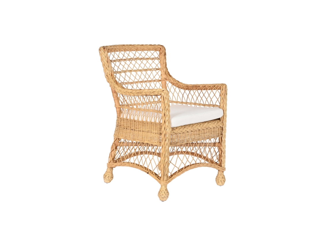 Poltrona de vime com almofada natural 56x63x86cm ALEXANDRA HOUSE